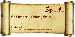 Szikszai Adorján névjegykártya